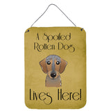 Caroline'S Treasures Bb1481Ds1216 Wirehaired Dachshund Spoiled Dog Lives Here Wall Or Door Hanging Prints, 16 X 12, Multic