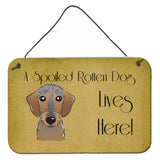 Caroline'S Treasures Bb1481Ds812 Wirehaired Dachshund Spoiled Dog Lives Here Wall Or Door Hanging Prints, 8 X 12, Multicol