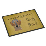 Caroline'S Treasures Bb1481Mat Wirehaired Dachshund Spoiled Dog Lives Here Indoor Or Outdoor Mat, 18 X 27, Multicolor