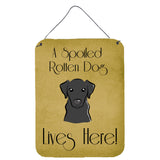Caroline'S Treasures Bb1483Ds1216 Black Labrador Spoiled Dog Lives Here Wall Or Door Hanging Prints, 16 X 12, Multicolor
