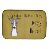 Caroline'S Treasures Italian Greyhound Spoiled Dog Lives Here Dish Drying Mat, 14 X 21