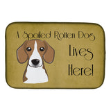 Caroline'S Treasures Beagle Spoiled Dog Lives Here Dish Drying Mat, 14 X 21