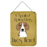 Caroline'S Treasures Bb1487Ds1216 Beagle Spoiled Dog Lives Here Wall Or Door Hanging Prints, 16 X 12, Multicolor