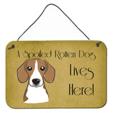 Caroline'S Treasures Bb1487Ds812 Beagle Spoiled Dog Lives Here Wall Or Door Hanging Prints, 8 X 12, Multicolor