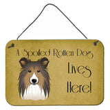 Caroline'S Treasures Bb1490Ds812 Sheltie Spoiled Dog Lives Here Wall Or Door Hanging Prints, 8 X 12, Multicolor