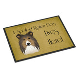 Caroline'S Treasures Bb1490Jmat Sheltie Spoiled Dog Lives Here Indoor Or Outdoor Mat, 24 X 36, Multicolor
