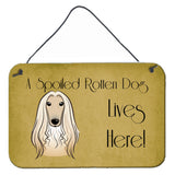 Caroline'S Treasures Bb1492Ds812 Afghan Hound Spoiled Dog Lives Here Wall Or Door Hanging Prints, 8 X 12, Multicolor