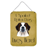 Caroline'S Treasures Bb1494Ds1216 Saint Bernard Spoiled Dog Lives Here Wall Or Door Hanging Prints, 16 X 12, Multicolor