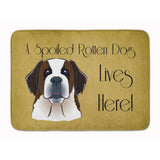 Caroline'S Treasures Saint Bernard Spoiled Dog Lives Here Floor Mat, 19 X 27, Multicolor