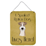 Caroline'S Treasures Bb1495Ds1216 Wire Haired Fox Terrier Spoiled Dog Lives Here Wall Or Door Hanging Prints, 16 X 12, Mul