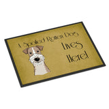 Caroline'S Treasures Bb1495Jmat Wire Haired Fox Terrier Spoiled Dog Lives Here Indoor Or Outdoor Mat, 24 X 36, Multicolor,