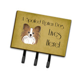 Caroline'S Treasures Bb1496Th68 Papillion Spoiled Dog Lives Here Leash Or Key Holder, Large, Multicolor