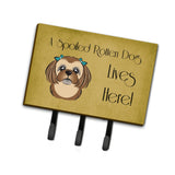 Caroline'S Treasures Bb1497Th68 Chocolate Brown Shih Tzu Spoiled Dog Lives Here Leash Or Key Holder, Large, Multicolor