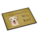 Caroline'S Treasures Bb1500Mat Golden Retriever Spoiled Dog Lives Here Indoor Or Outdoor Mat, 18 X 27, Multicolor