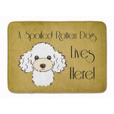 Caroline'S Treasures White Poodle Spoiled Dog Lives Here Floor Mat, 19 X 27, Multicolor
