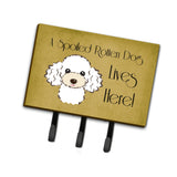 Caroline'S Treasures Bb1505Th68 White Poodle Spoiled Dog Lives Here Leash Or Key Holder, Large, Multicolor