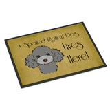 Caroline'S Treasures Bb1507Jmat Silver Gray Poodle Spoiled Dog Lives Here Indoor Or Outdoor Mat, 24 X 36, Multicolor