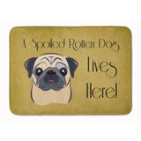 Caroline'S Treasures Fawn Pug Spoiled Dog Lives Here Floor Mat, 19 X 27, Multicolor