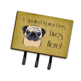 Caroline'S Treasures Bb1510Th68 Fawn Pug Spoiled Dog Lives Here Leash Or Key Holder, Large, Multicolor