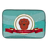Caroline'S Treasures Dachshund Merry Christmas Dish Drying Mat, 14 X 21