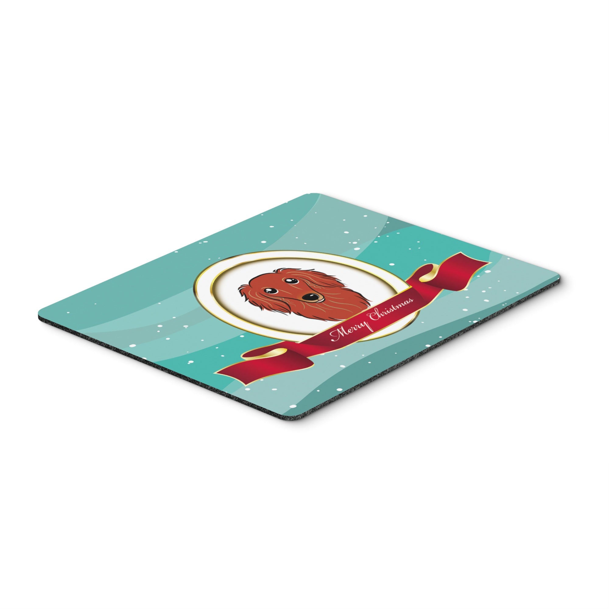 Caroline'S Treasures Longhair Red Dachshund Merry Christmas Mouse/Hot Pad Or Trivet, Multicolor (Bb1524Mp)