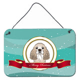 Caroline'S Treasures Cocker Spaniel Merry Christmas Wall Or Door Hanging Prints Bb1526Ds812, 8Hx12W