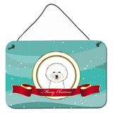 Caroline'S Treasures Bichon Frise Merry Christmas Wall Or Door Hanging Prints Bb1527Ds812, 8Hx12W
