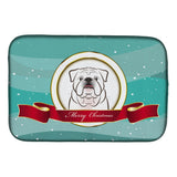 Caroline'S Treasures White English Bulldog Merry Christmas Dish Drying Mat, 14 X 21