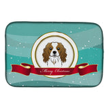 Caroline'S Treasures Cavalier Spaniel Merry Christmas Dish Drying Mat, 14 X 21