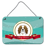 Caroline'S Treasures Cavalier Spaniel Merry Christmas Wall Or Door Hanging Prints Bb1534Ds812, 8Hx12W, Multicolor