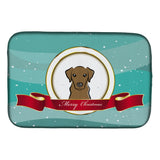 Caroline'S Treasures Chocolate Labrador Merry Christmas Dish Drying Mat, 14 X 21