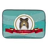 Caroline'S Treasures Sheltie Merry Christmas Dish Drying Mat, 14 X 21