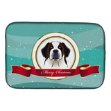 Caroline'S Treasures Saint Bernard Merry Christmas Dish Drying Mat, 14 X 21