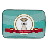 Caroline'S Treasures Wire Haired Fox Terrier Merry Christmas Dish Drying Mat, 14 X 21