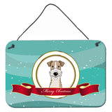 Caroline'S Treasures Wire Haired Fox Terrier Merry Christmas Wall Or Door Hanging Prints Bb1557Ds812, 8Hx12W