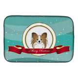 Caroline'S Treasures Papillon Merry Christmas Dish Drying Mat, 14 X 21