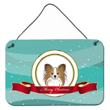 Caroline'S Treasures Papillon Merry Christmas Wall Or Door Hanging Prints Bb1558Ds812, 8Hx12W, Multicolor