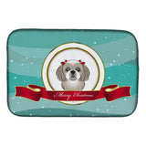 Caroline'S Treasures Gray Silver Shih Tzu Merry Christmas Dish Drying Mat, 14 X 21