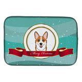 Caroline'S Treasures Red Corgi Merry Christmas Dish Drying Mat, 14 X 21