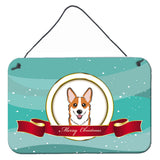 Caroline'S Treasures Red Corgi Merry Christmas Wall Or Door Hanging Prints Bb1564Ds812, 8Hx12W