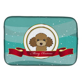 Caroline'S Treasures Chocolate Brown Poodle Merry Christmas Dish Drying Mat, 14 X 21