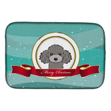 Caroline'S Treasures Silver Gray Poodle Merry Christmas Dish Drying Mat, 14 X 21