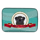 Caroline'S Treasures Black Pug Merry Christmas Dish Drying Mat, 14 X 21