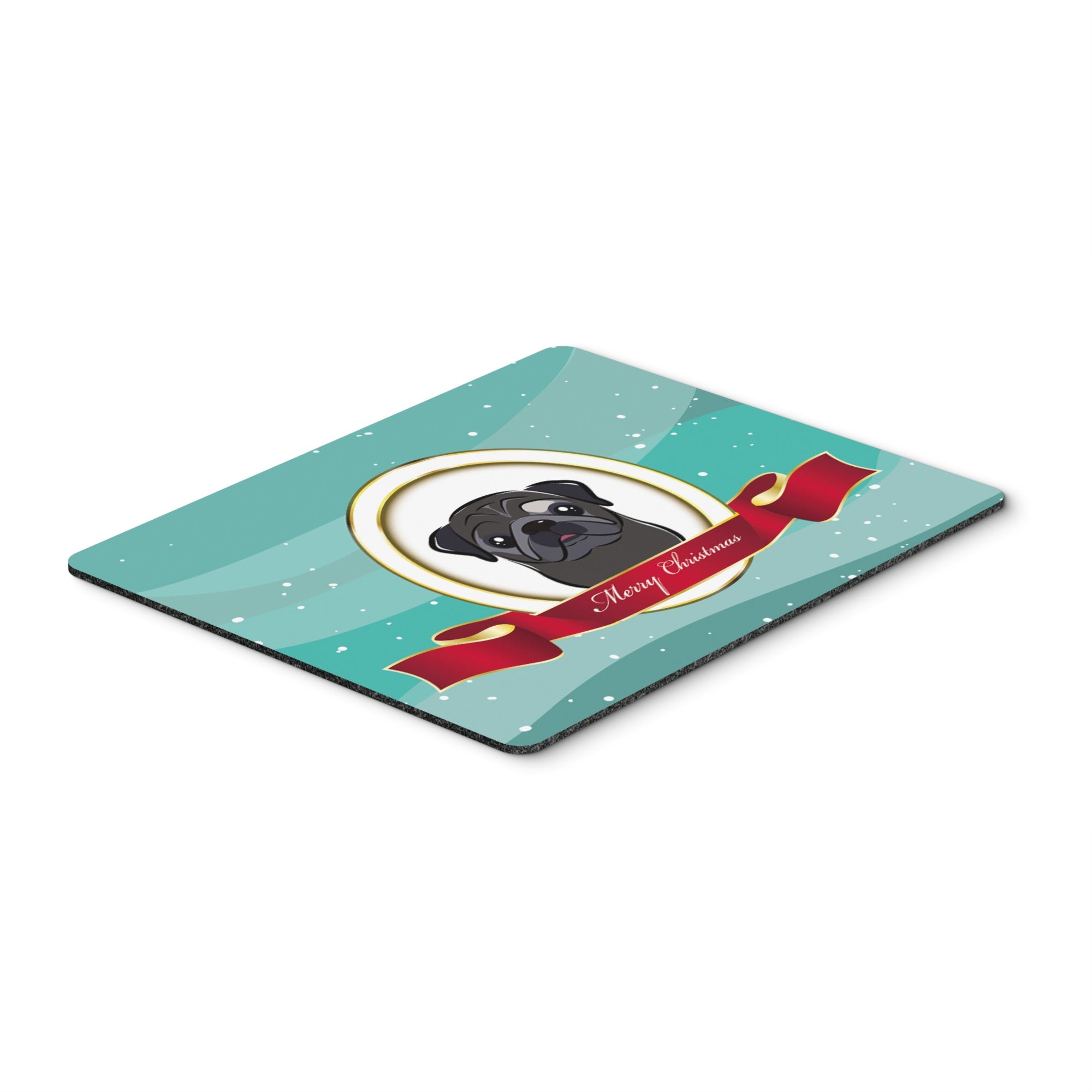Caroline'S Treasures Black Pug Merry Christmas Mouse Pad, Hot Pad Or Trivet, Multicolor (Bb1573Mp)