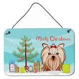 Caroline'S Treasures Christmas Tree And Yorkie Yorkishire Terrier Wall Or Door Hanging Prints Bb1576Ds812, 8Hx12W