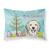 Caroline'S Treasures Bb1577Pillowcase Christmas Tree And Golden Retriever Fabric Standard Pillowcase, Large, Multicolor