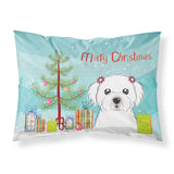 Caroline'S Treasures Bb1580Pillowcase Christmas Tree And Maltese Fabric Standard Pillowcase, Large, Multicolor