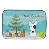 Caroline'S Treasures Christmas Tree And Bull Terrier Dish Drying Mat, 14 X 21
