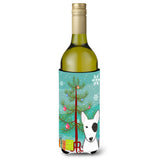 Caroline'S Treasures Christmas Tree And Bull Terrier Wine Bottle Koozie Hugger, 750 Ml, Multicolor