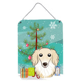 Caroline'S Treasures Christmas Tree And Longhair Creme Dachshund Wall Or Door Hanging Prints Bb1584Ds1216, 16Hx12W, Multicolor